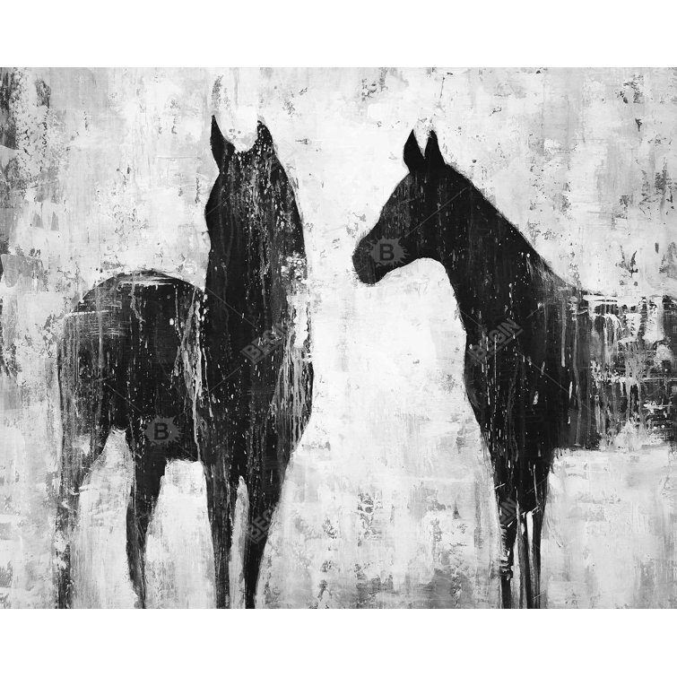 Begin Edition International Inc. Black And White Horses On Canvas